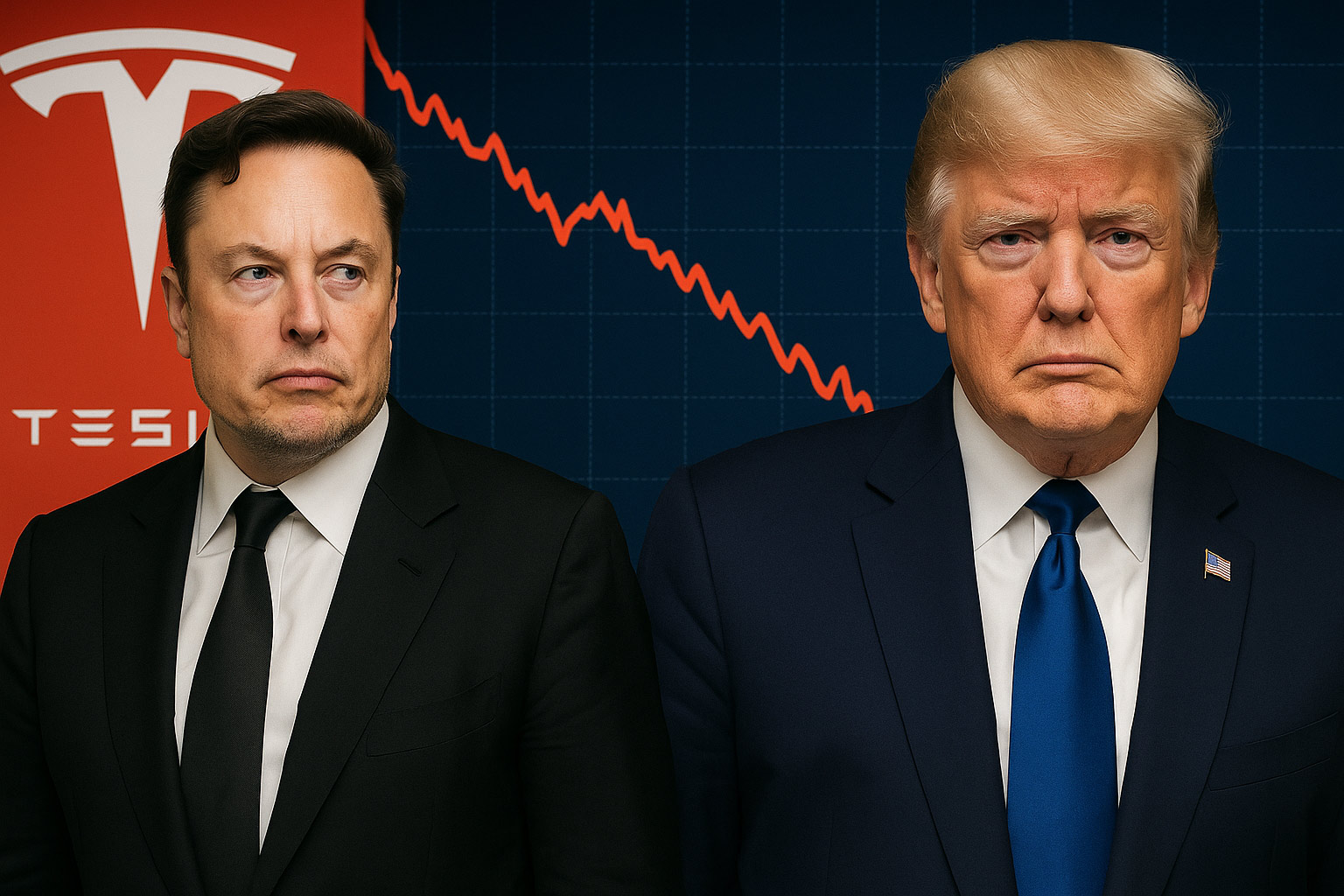 Tesla Shares Plunge Amid Musk-Trump Feud